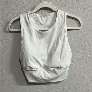 All in Motion White Crop Tank Top Fitted Style